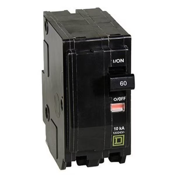 Miniature Circuit Breaker, QO Series, 60A, 2 Pole, 120/240V AC, 10kA at 120/240V AC, Square D, Mfr#: QO260C